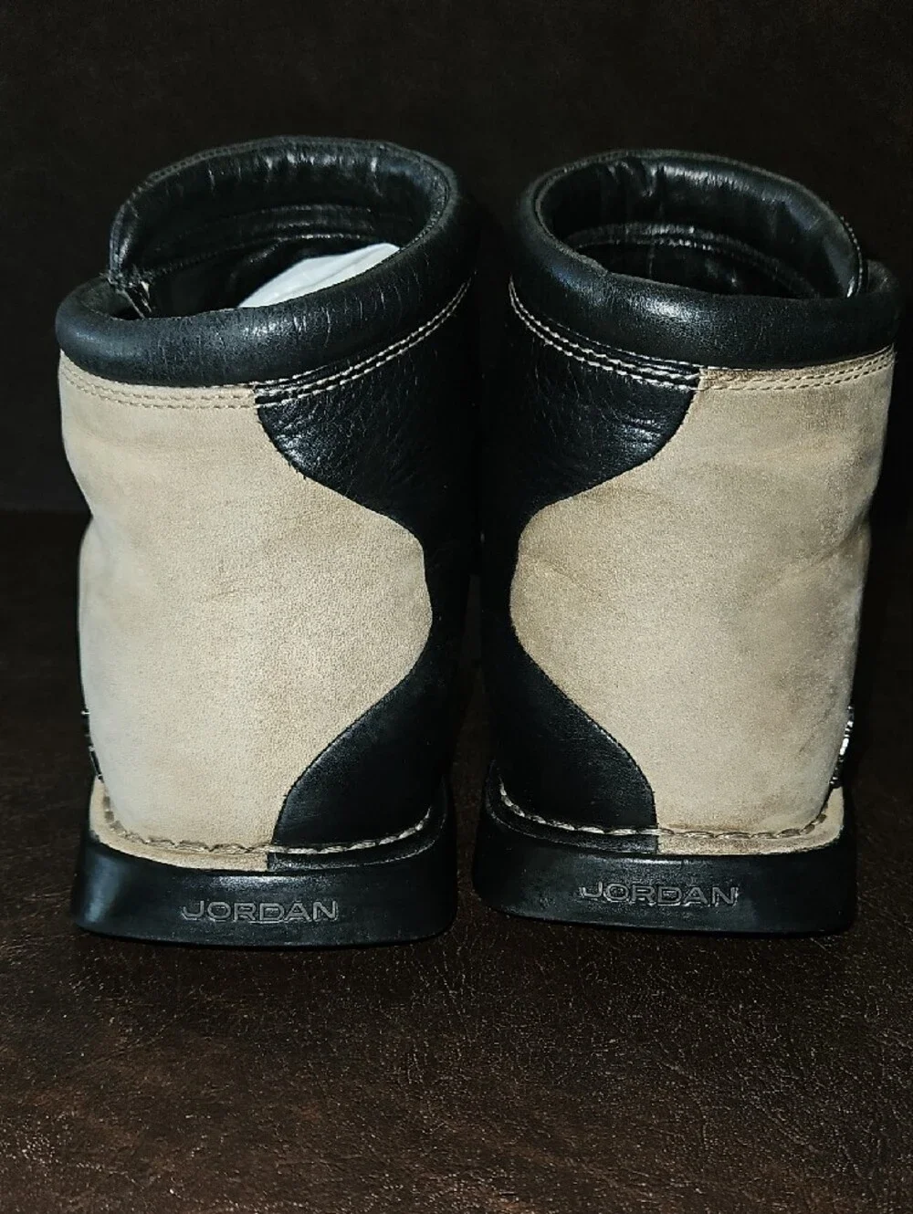 Nike Jordan Jumpman Two 3 Profiler Men’s tan Suade and black Leather Boots